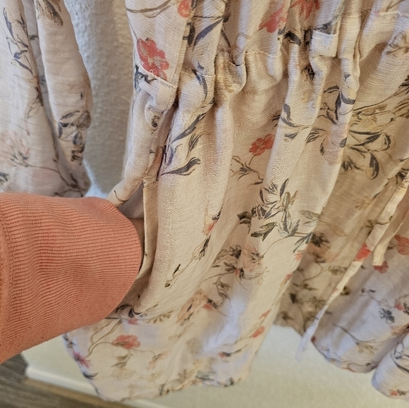 J.Jill XLP Linen Lyocell Blend Floral Tunic Top Sheer - Picture 8 of 15